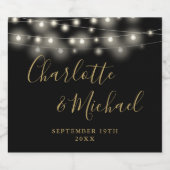 Signature-Script-Black-Gold-Hochzeit Bierflaschenetikett (Einzelnes Label)