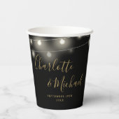 Signature-Script-Black-Gold-Hochzeit Pappbecher (Rückseite)