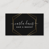 Signature Script Black und Gold Geometric Visitenkarte (Vorderseite)