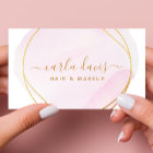 Signature Script Blush Pink Watercolor Gold Circle