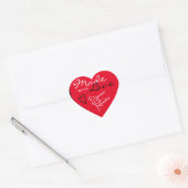 Signature Script Bright Red Made with Liebe Heart Herz-Aufkleber (Umschlag)