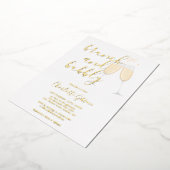 Signature Script Brunch Bubbly Brautparty Gold Folieneinladung (Gedreht)