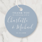 Signature Script Dusty Blue Vielen Dank Geschenkanhänger (Vorderseite)