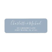 Signature Script Dusty Blue Wedding Rücksendeadres (Vorne)