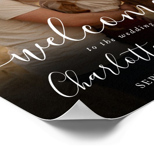 Signature Script-Foto Hochzeitszeichen Poster (Ecke)