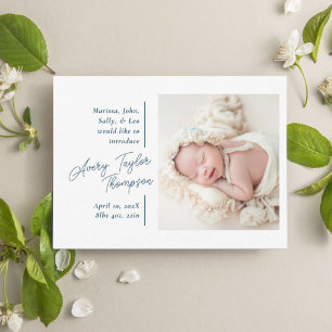 Signature Script-Foto Modernes Baby Birth Ankündigung