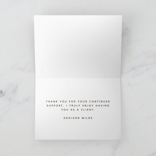 Signature Script Glam Glitzer Client Vielen Dank Karte (Innenseite)