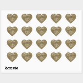 Signature Script Gold Beige Made with Liebe Heart Herz-Aufkleber (Blatt)
