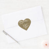 Signature Script Gold Beige Made with Liebe Heart Herz-Aufkleber (Umschlag)