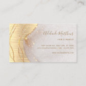 Signature Script Gold Glitzer Agate Elegant Modern Visitenkarte (Rückseite)