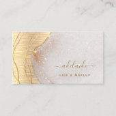 Signature Script Gold Glitzer Agate Elegant Modern Visitenkarte (Vorderseite)