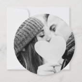 Signature Script Gray Circular Foto Wedding Einladung (Rückseite)