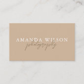 Signature Script handschriftlich Boho Beige Brown Visitenkarte (Vorderseite)