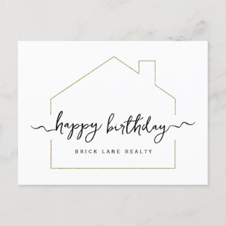 Signature Script Happy Birthday Realty Postkarte