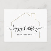 Signature Script Happy Birthday Realty Postkarte (Vorderseite)