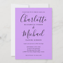 Signature Script Lavender Lilac Orchid Wedding Einladung