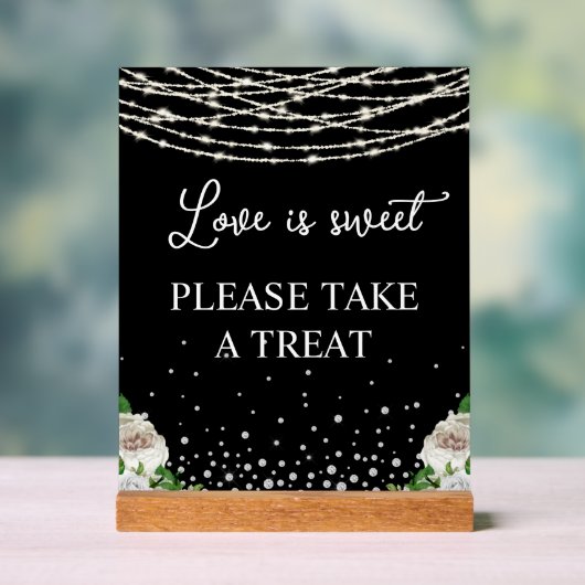 Signature Script-Liebe ist Sweet String Lights Bla Acrylschild (Neutral)