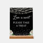 Signature Script-Liebe ist Sweet String Lights Bla Acrylschild (Vorderseite)