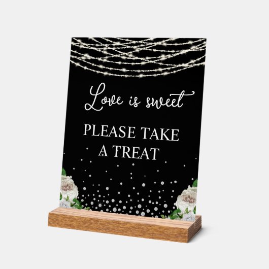 Signature Script-Liebe ist Sweet String Lights Bla Acrylschild (Winkel)