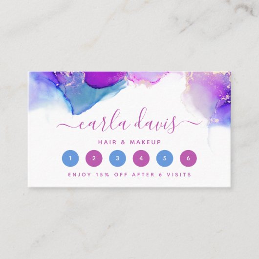 Signature Script Lila Blue Alcohol Tinte Treuekarte (Vorderseite)