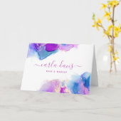 Signature Script Lila Blue Ink Client Vielen Dank Karte (Gelbe Blume)