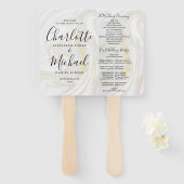 Signature Script Marble Wedding Program Fächer (Vorne und Hinten)