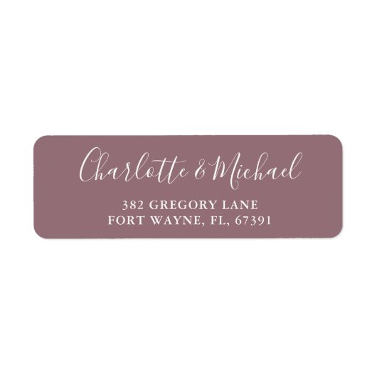 Signature Script Mauve Wedding Rücksendeadresse (Vorne)
