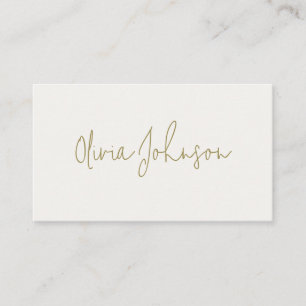 Signature Script Modern Gold Ivory Business Card Visitenkarte