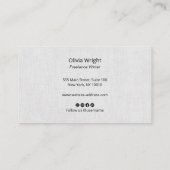 Signature Script modern, Grauwäsche Beruflich Visitenkarte (Rückseite)