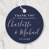 Signature Script Navy Blue Vielen Dank Geschenkanhänger (Rückseite)