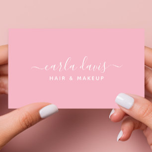 Signature Script Pastell Pink Calligraphy Visitenkarte