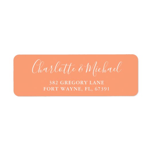 Signature Script Peach Wedding Rücksendeadresse (Vorne)