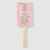 Signature Script Pink Gold Marble Wedding Programm Fächer (Rückseite)