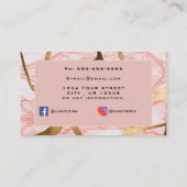 Signature Script Rosa Glam Glitzer Marble Modern Visitenkarte (Rückseite)