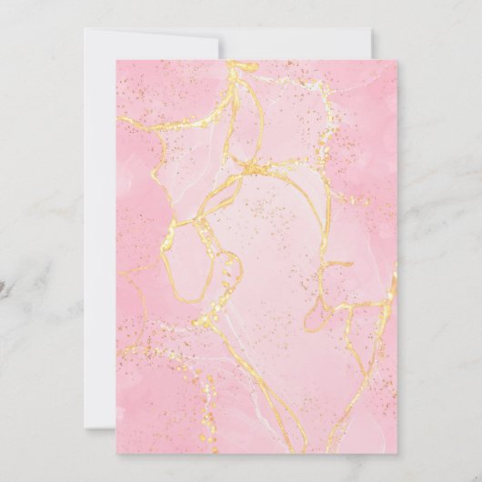 Signature Script Rosa Gold Agate Marmorhochzeit Einladung (Rückseite)