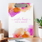 Signature Script Rosa Orange Alkohol Tinte Klemmbrett