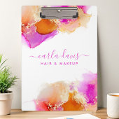 Signature Script Rosa Orange Alkohol Tinte Klemmbrett