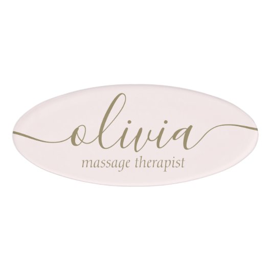 Signature Script Rosa Salon Wellness-Center Name T Namenschild (Vorderseite)