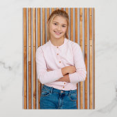 Signature Script Rose Gold Foto Heilige Kommune Folieneinladung (Rückseite)