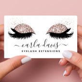Signature Script-Rose Gold Glitzer Eyelashes Visitenkarte