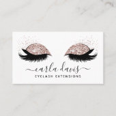 Signature Script-Rose Gold Glitzer Eyelashes Visitenkarte (Vorderseite)
