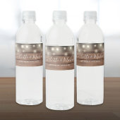 Signature Script rustic Wood String Lights Hochzei Wasserflaschenetikett