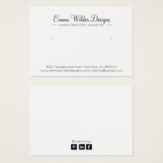 Signature-Script-Schmuckkarte mit Ohrensichtkarte (Vorne & Hinten)