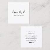 Signature Script Schriftart Schwarz und Weiß Quadr Quadratische Visitenkarte (Vorne/Hinten)