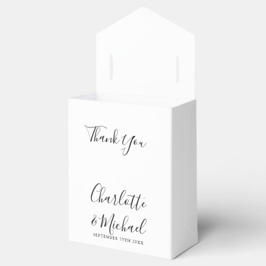 Signature Script Schwarz-Weiß-Elegante Hochzeit Geschenkschachtel (Geöffnet)