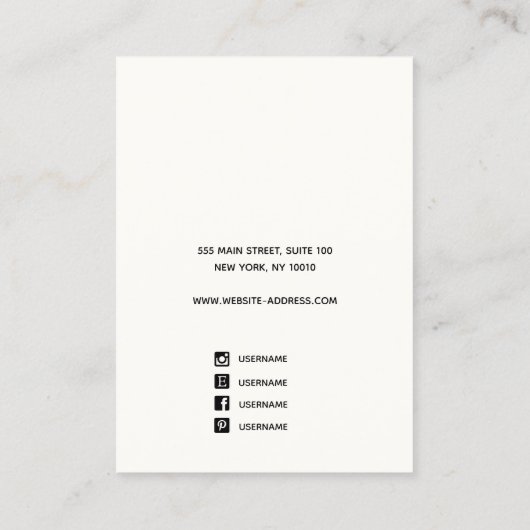 Signature-Script-Schwarz-weiße Ohrenanzeige Visitenkarte (Rückseite)