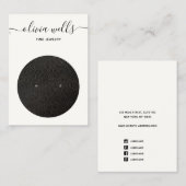 Signature-Script-Schwarz-weiße Ohrenanzeige Visitenkarte (Vorne/Hinten)