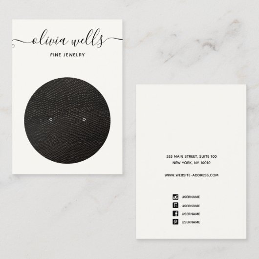 Signature-Script-Schwarz-weiße Ohrenanzeige Visitenkarte (Vorne/Hinten)