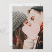 Signature Script Snowflakes Winter Wedding Foto Einladung (Rückseite)