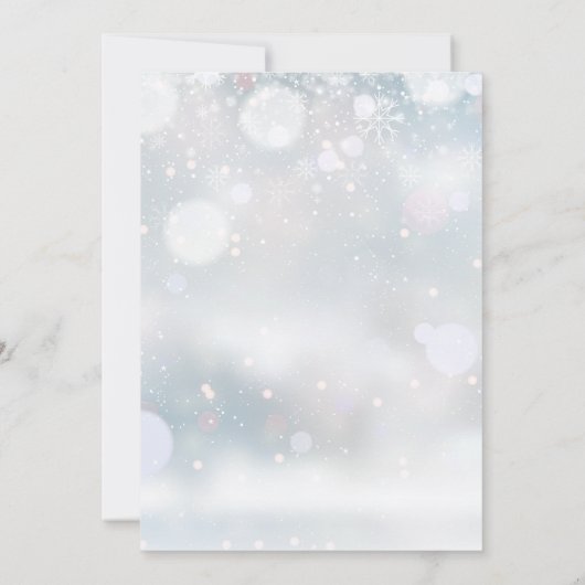 Signature Script Snowflakes Winterhochzeit Einladung (Rückseite)